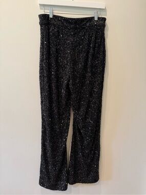 Express Black Sequin Boot Cut Pants